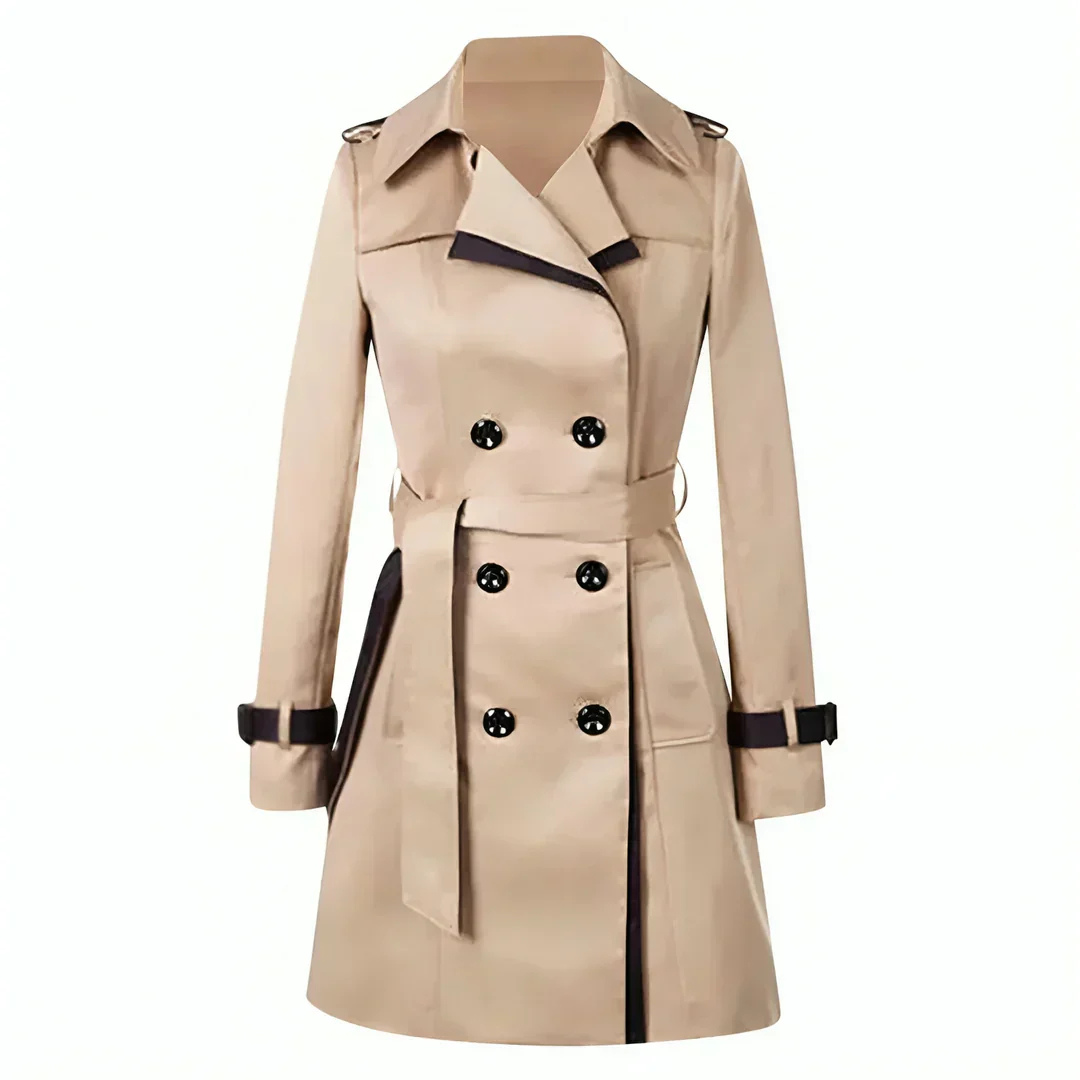 Long trench coat women beige