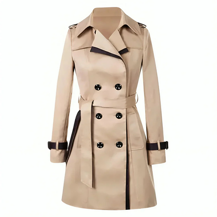 Long trench coat women beige