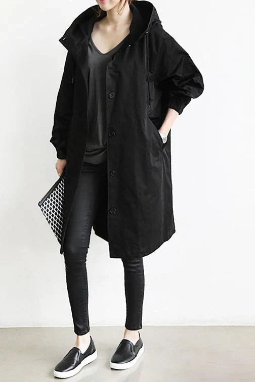 Waterproof hooded trench coat women colour range