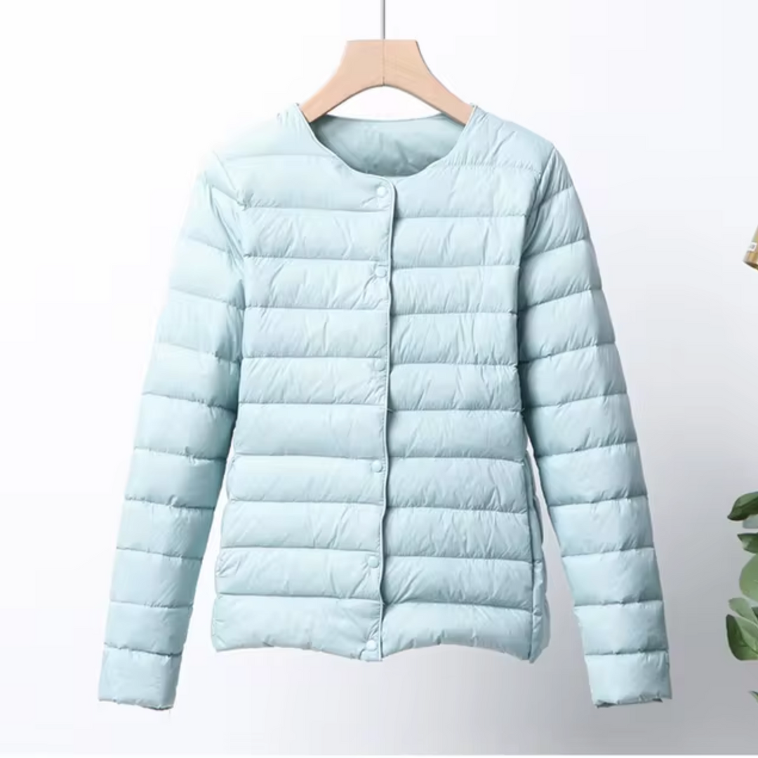 Ultra thin down jacket women detail