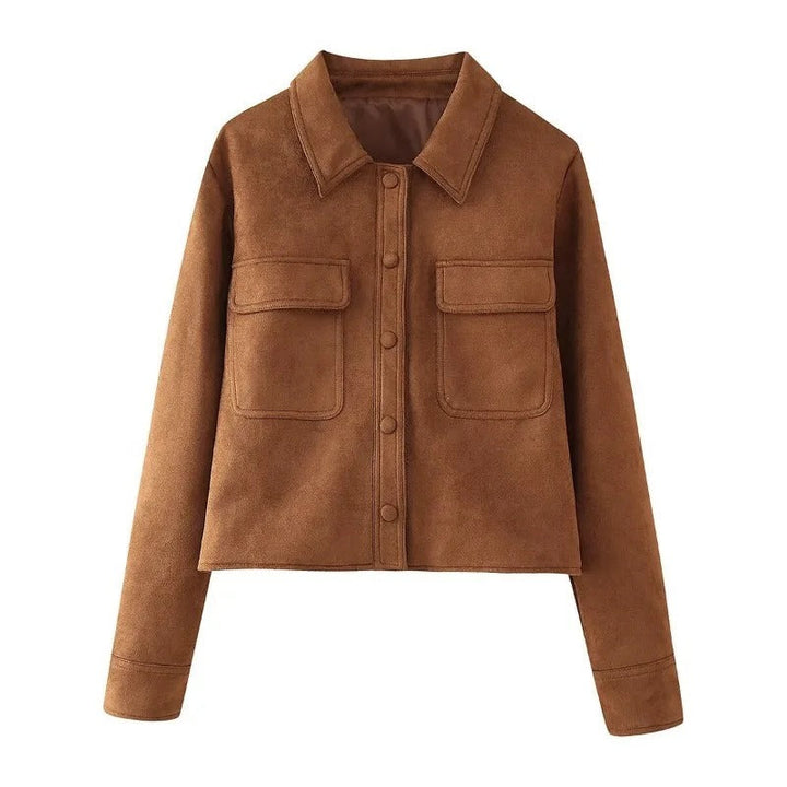 Suede jacket women detail