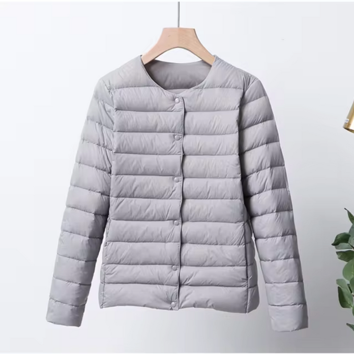 Ultra thin down jacket women detail