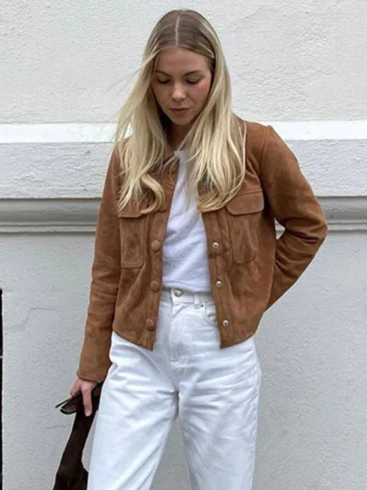Suede jacket women detail