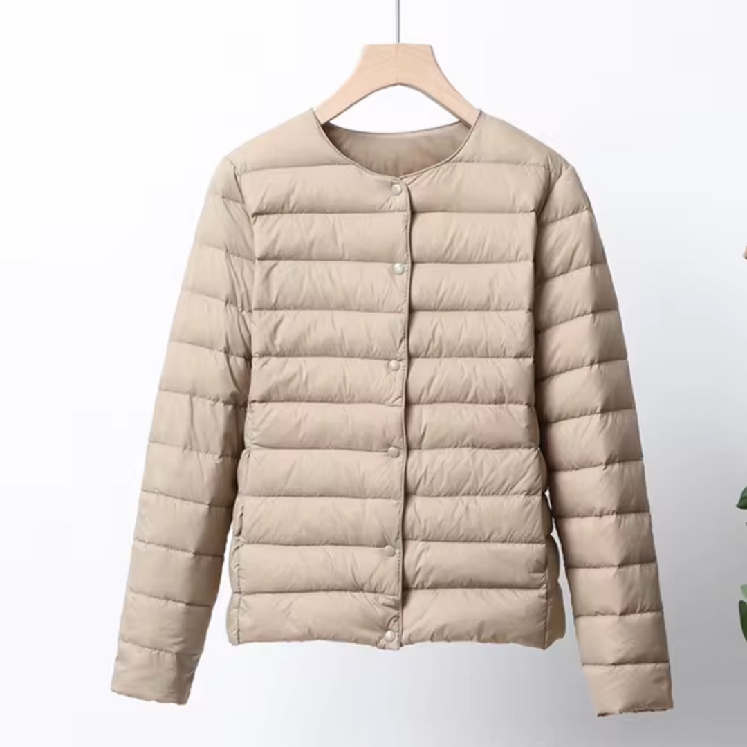 Ultra thin down jacket women detail