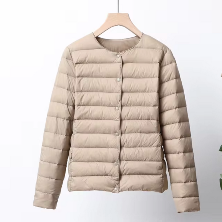 Ultra thin down jacket women detail