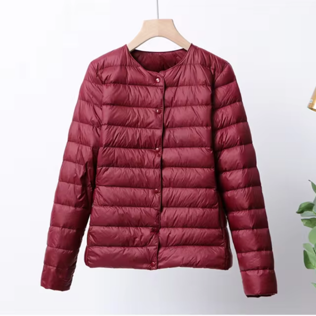Ultra thin down jacket women detail