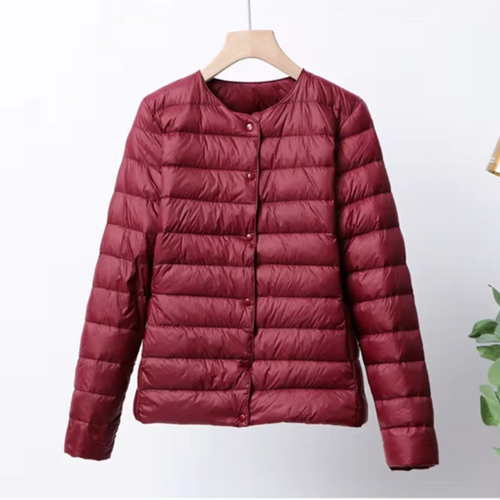 Ultra thin down jacket women detail