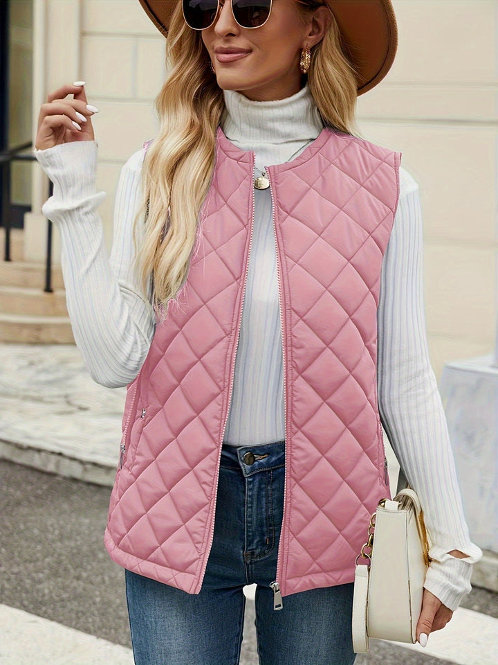 Quilted gilet women front