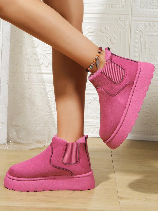 Platform Chelsea Snow Boots with Chunky Sole and Warm Lining