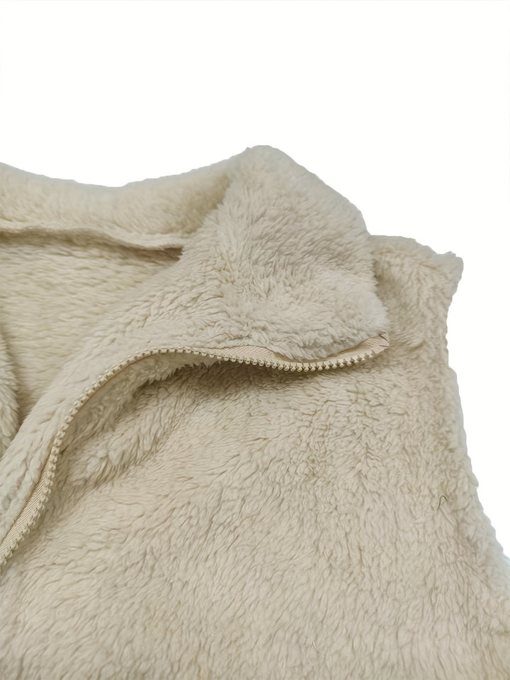 Teddy fleece gilet women texture