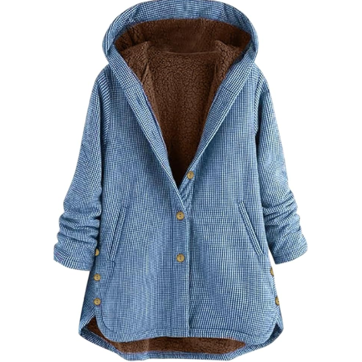 Insulated long coat women blue