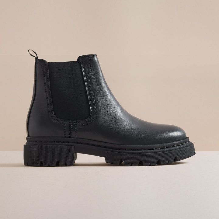 Chunky Lug Sole Chelsea Boots with Elasticated Gussets and Heel Pull Tab