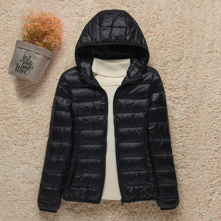 Ultralight quilted jacket women high collar
