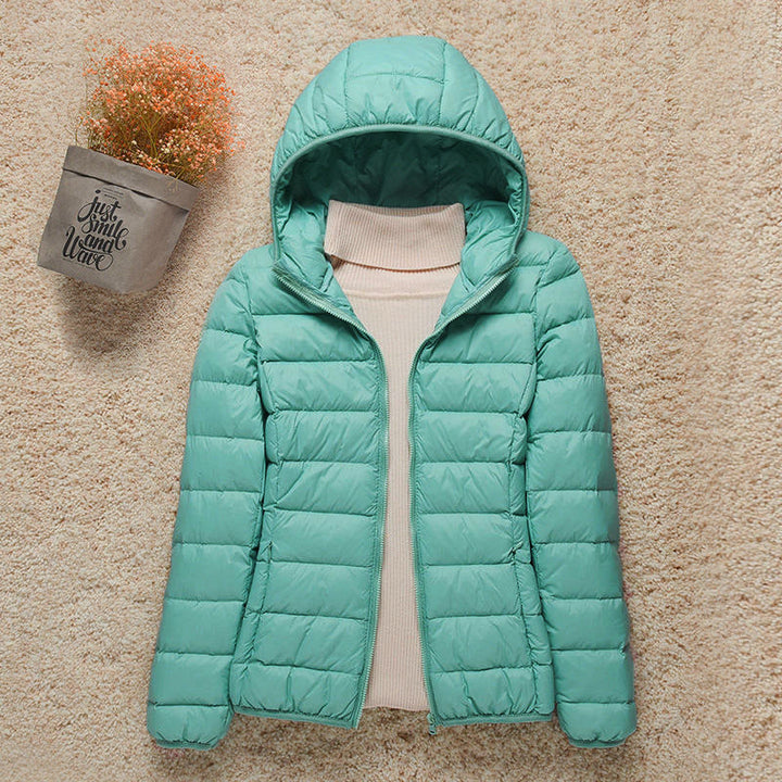 Ultralight quilted jacket women hooded
