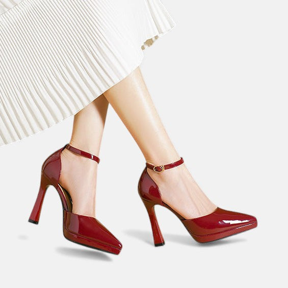 Evette Leather Heels