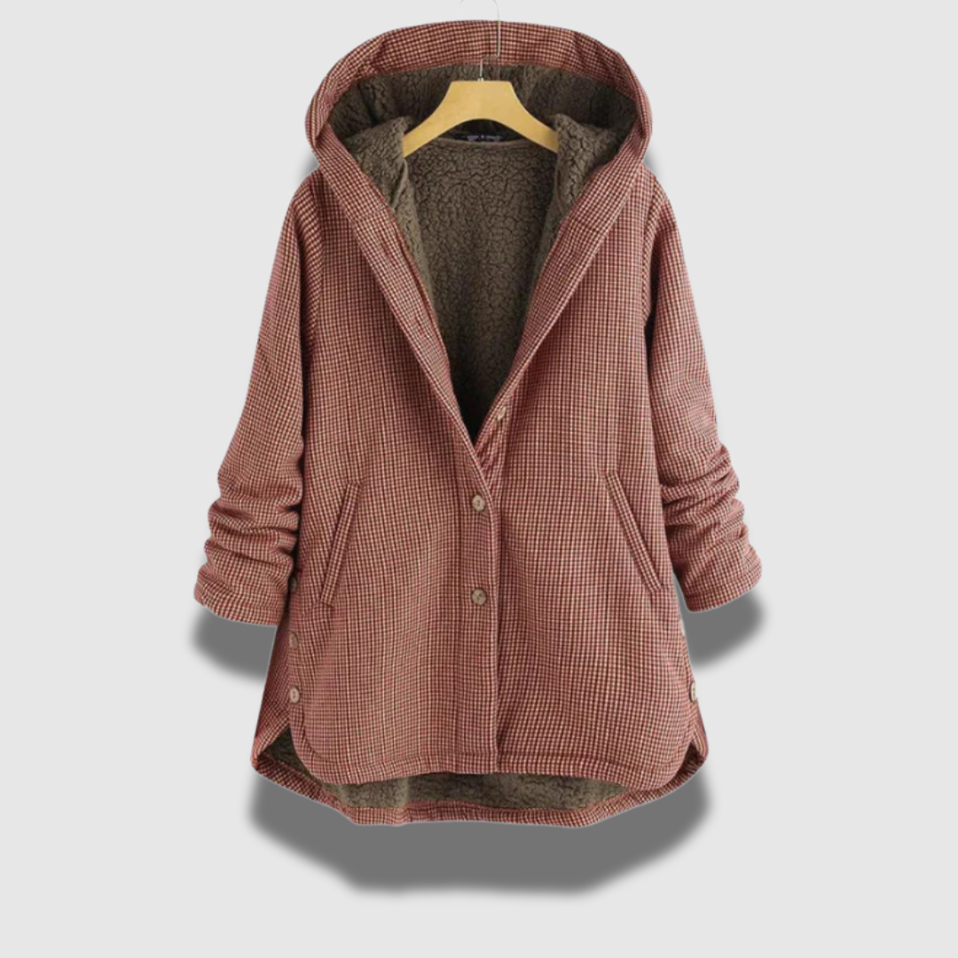 Insulated long coat women red