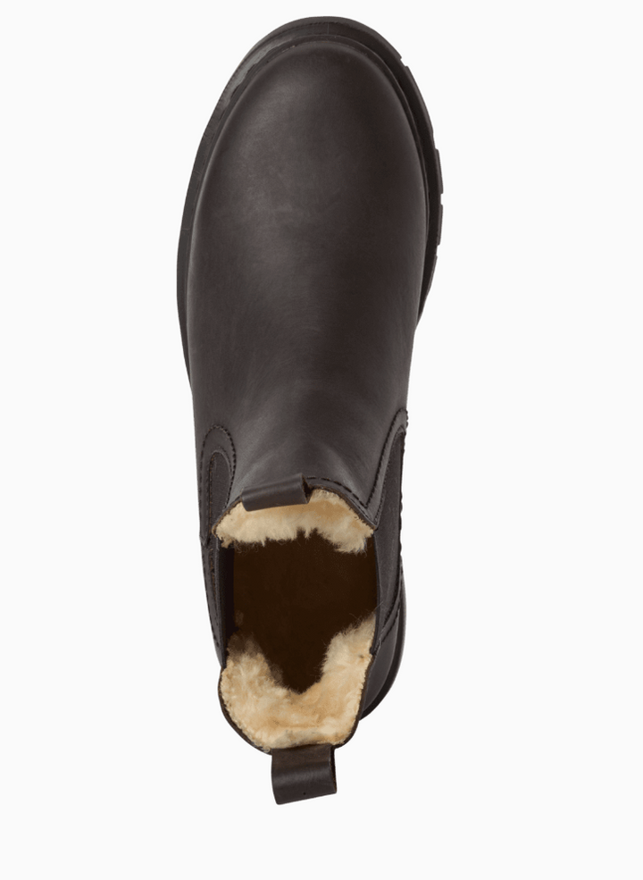 Men's Lined Chelsea Boots with Chunky Lug Sole and Elasticated Side Panels
