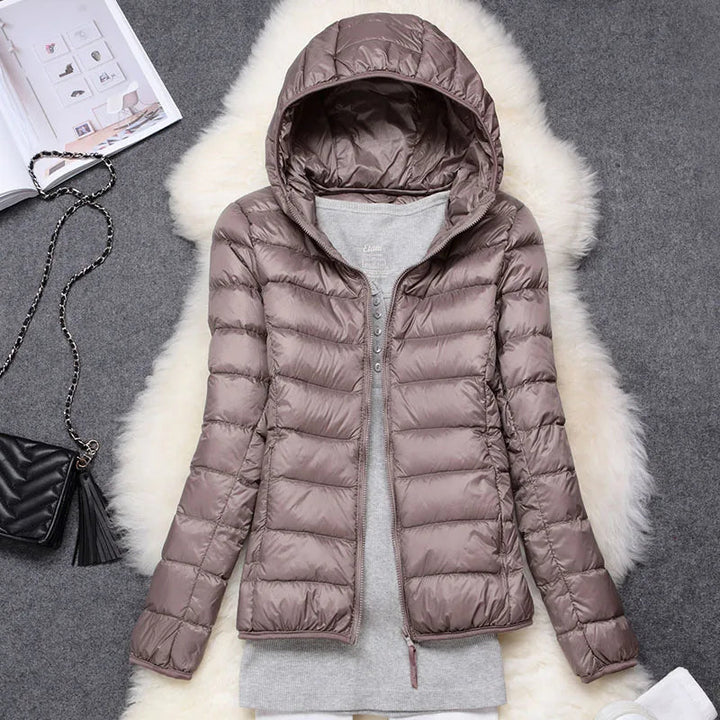 Ultralight down jacket women hooded