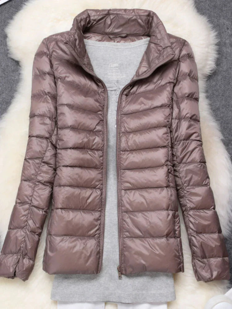 Ultralight down jacket women folded