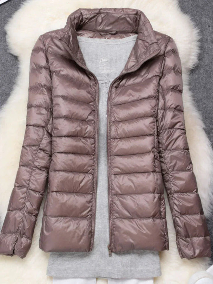 Ultralight down jacket women folded