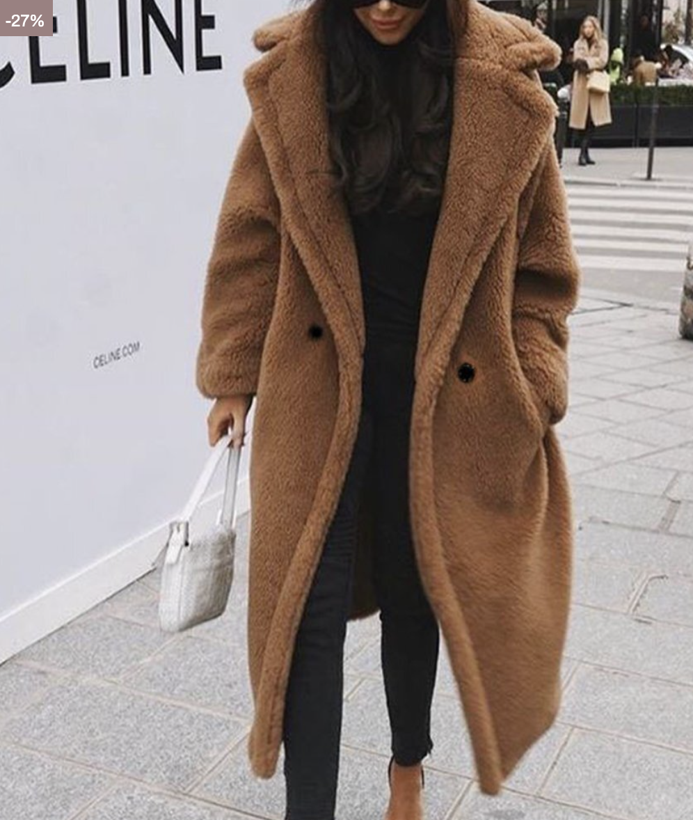 Oversized long padded winter coat women detail