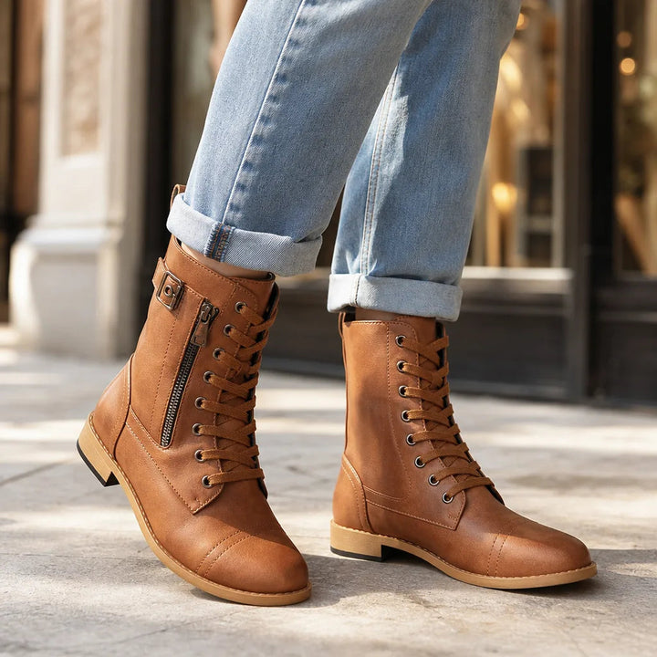 Lace up ankle boots detail
