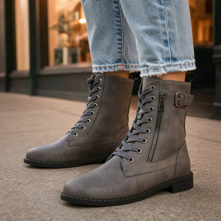 Lace up ankle boots detail