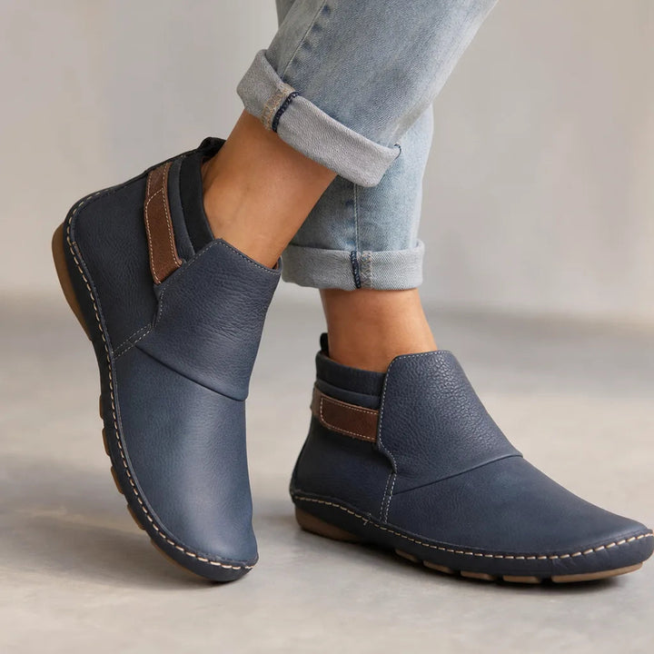 Strap ankle boots women gray