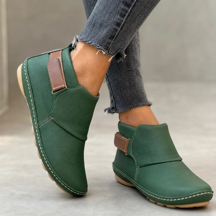 Strap ankle boots women green
