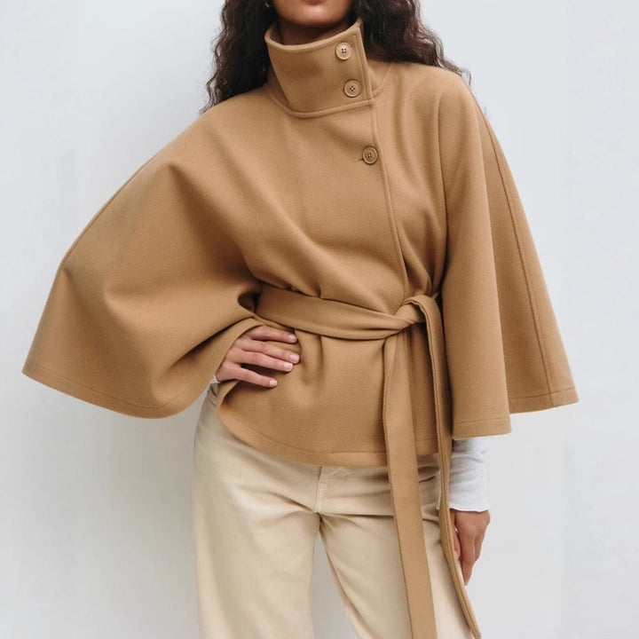 Cape coat women high collar
