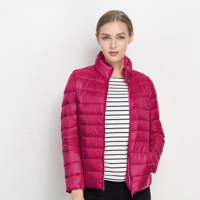 Waterproof down jacket women red