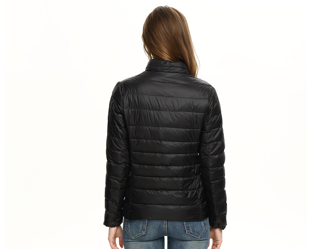 Waterproof down jacket women back view