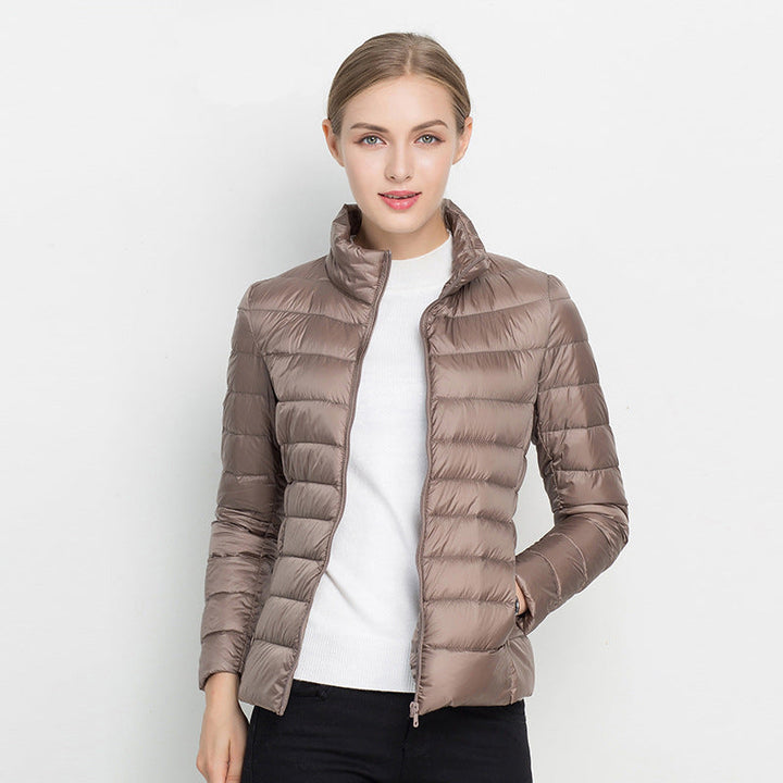 Waterproof down jacket women beige
