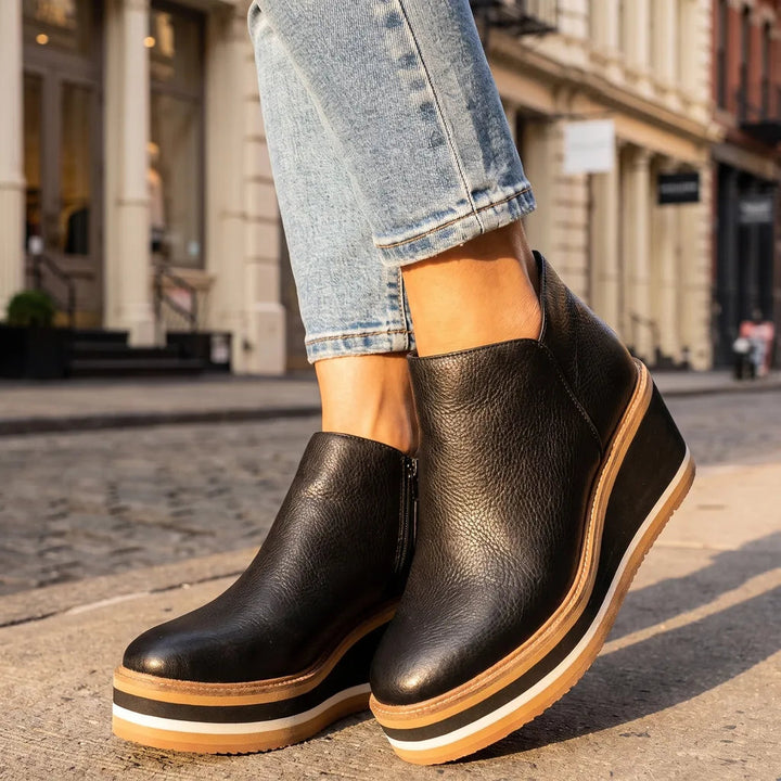 Pointed toe ankle boots detail