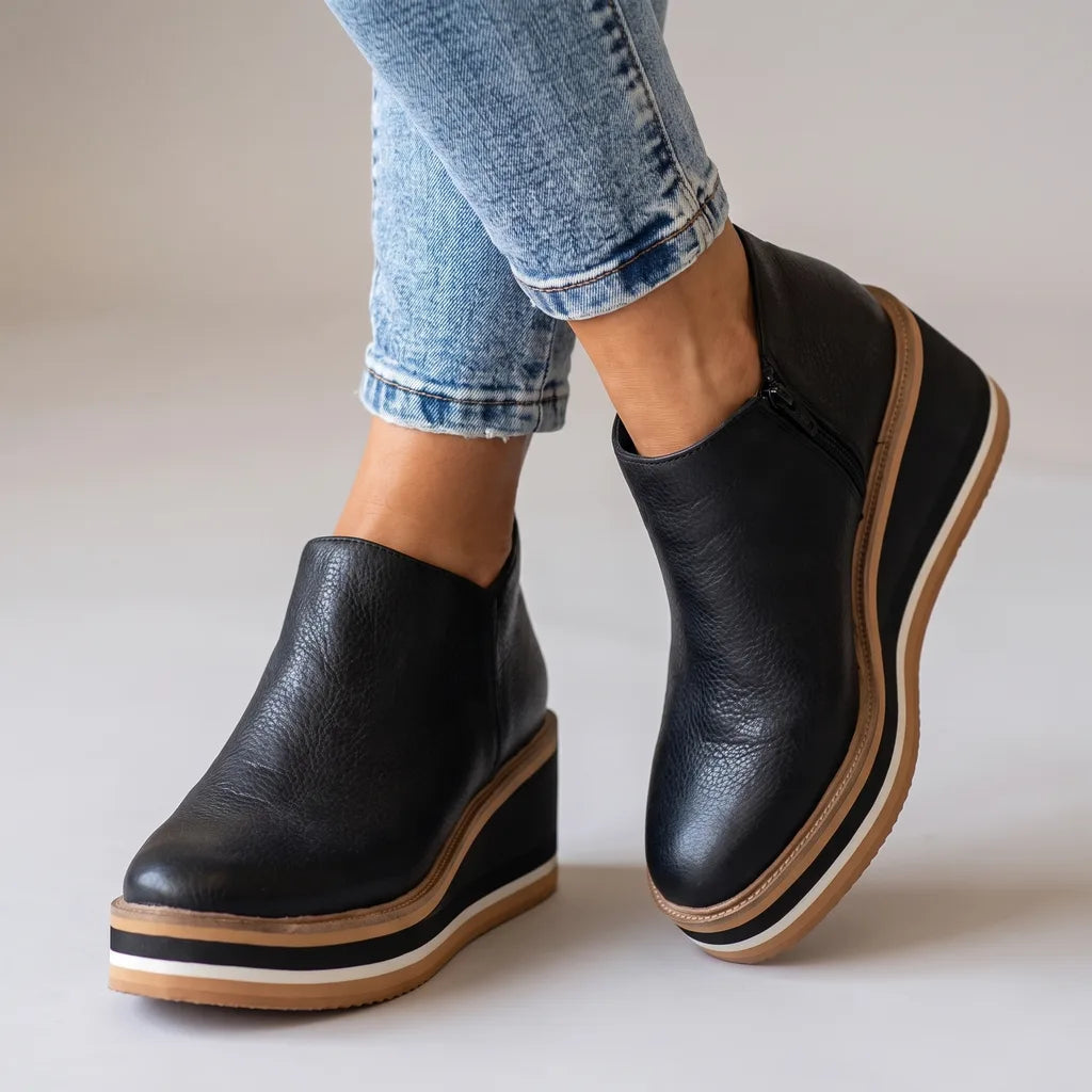Pointed toe ankle boots women black