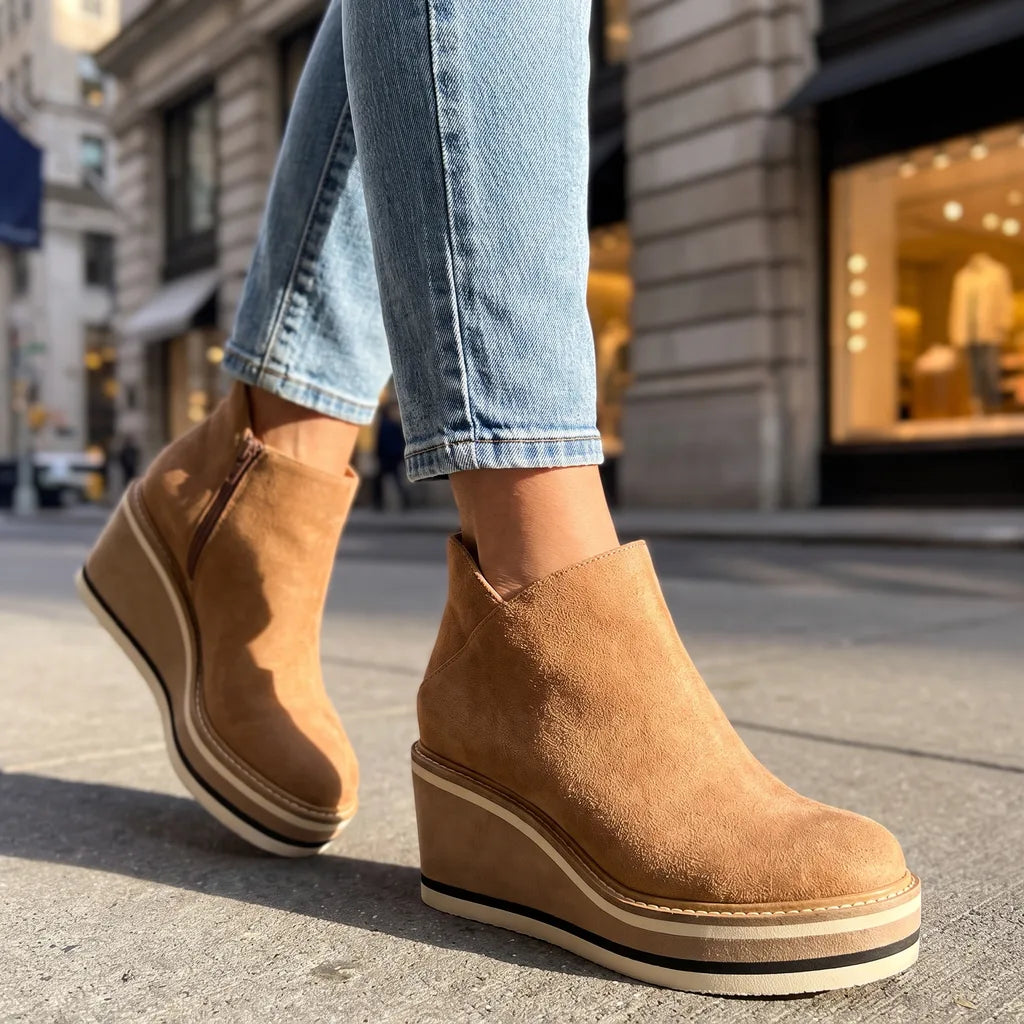 Pointed toe ankle boots detail