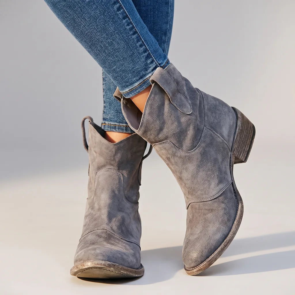 Cowboy boots women gray