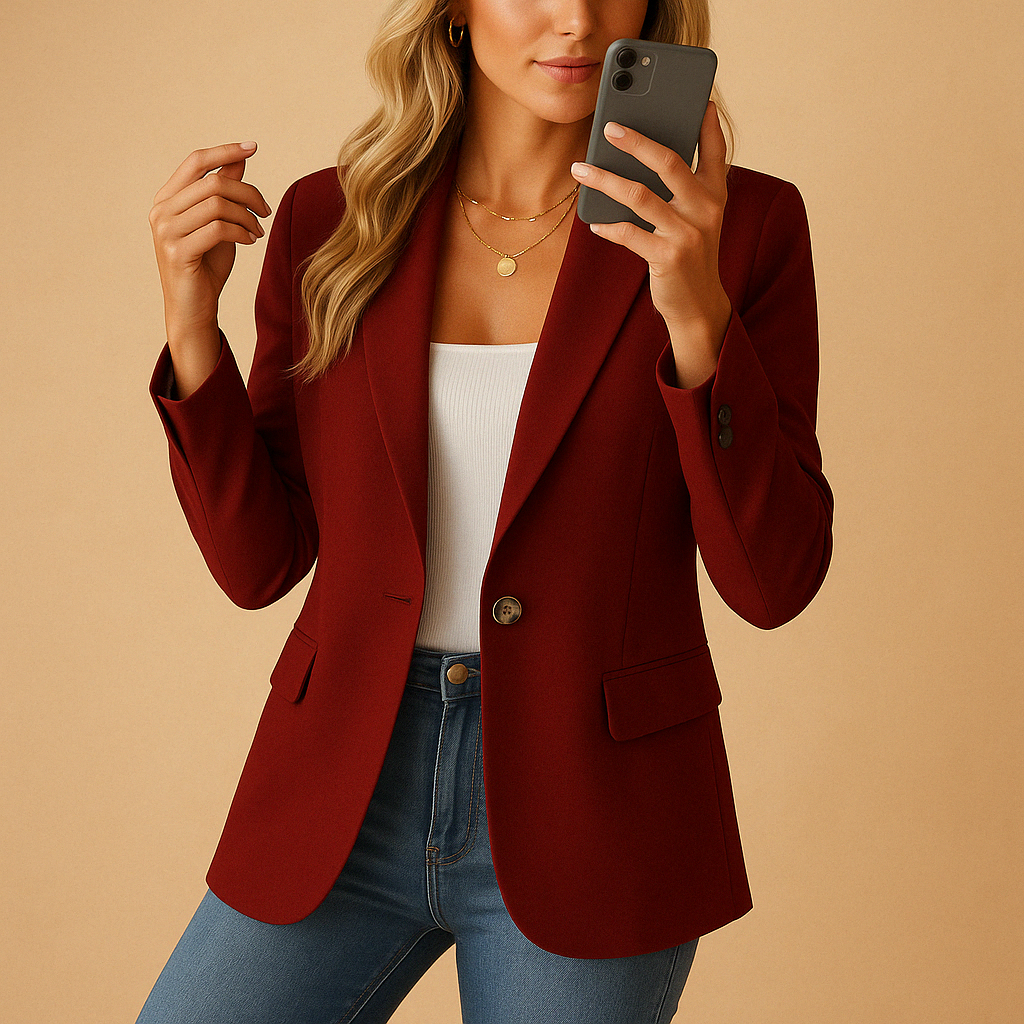 Slim fit blazer women detail