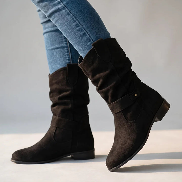 Slouch boots women black
