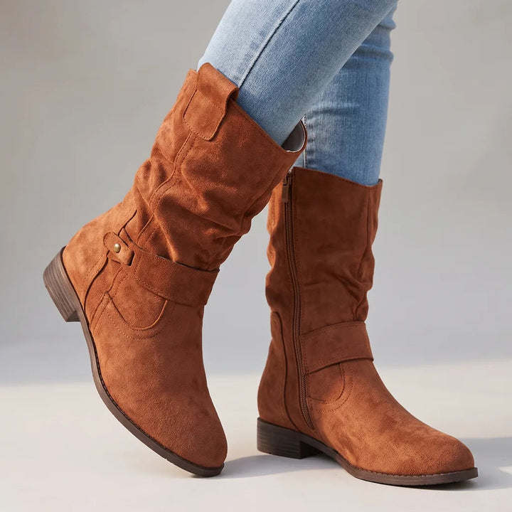 Slouch boots women brown