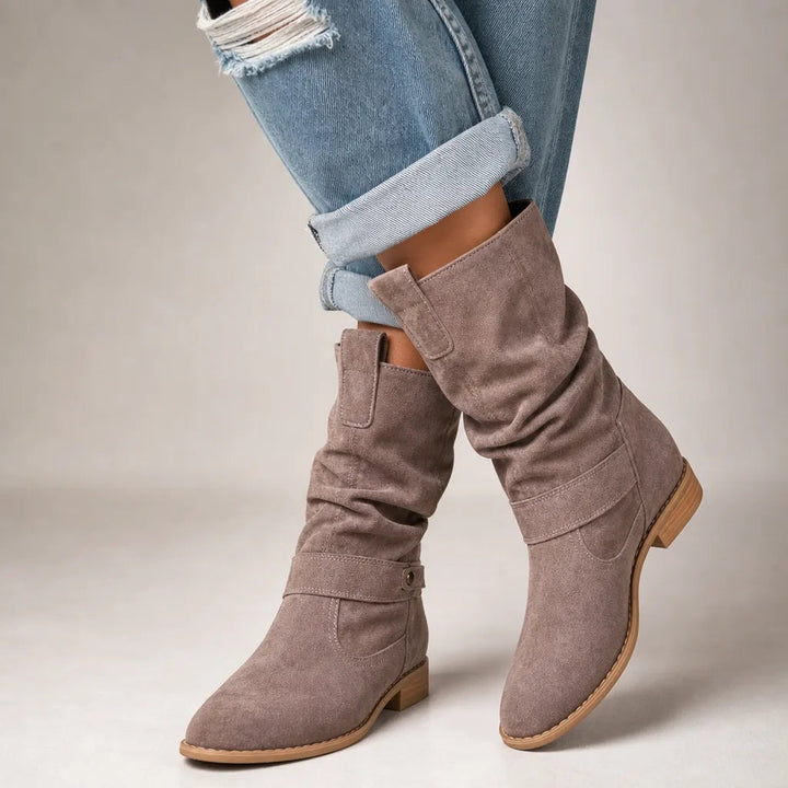 Slouch boots women gray