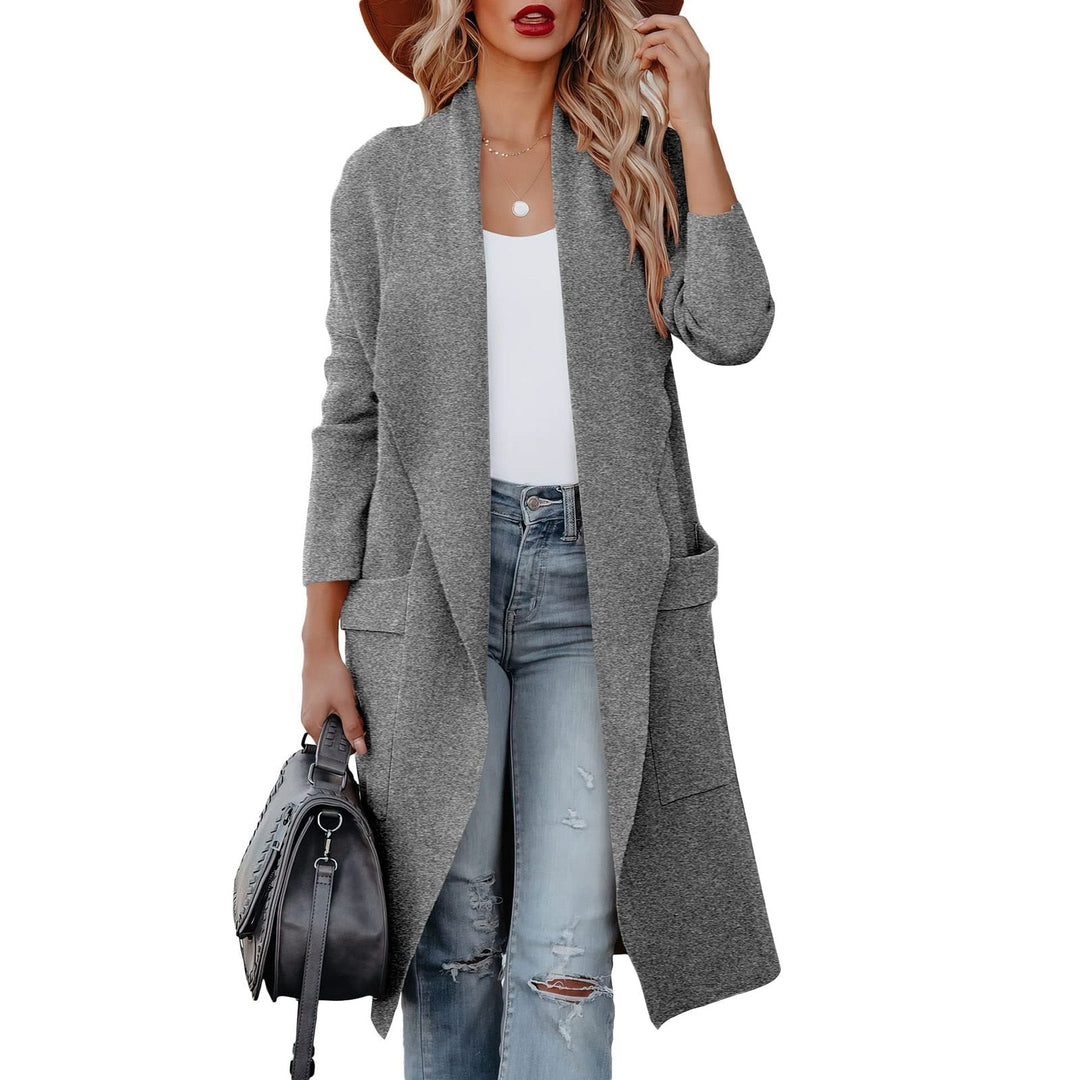 Long open jacket women detail