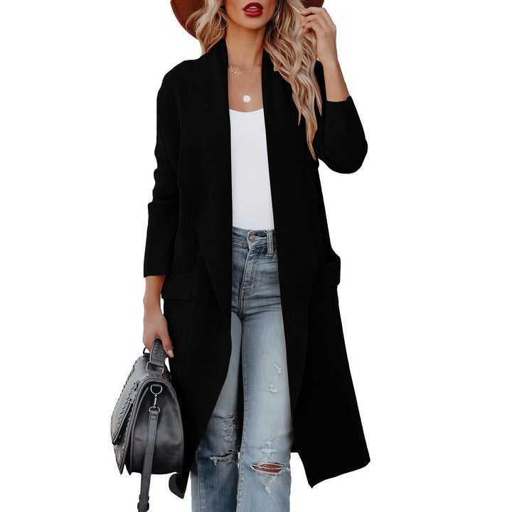 Long open jacket women detail