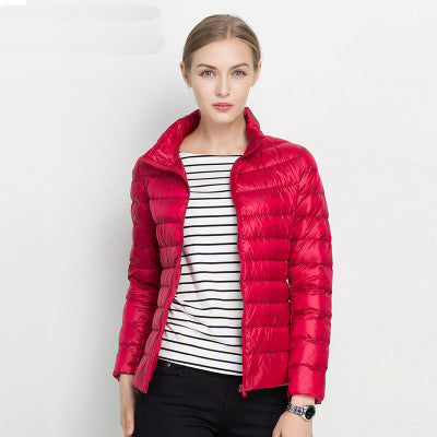 Waterproof down jacket women fuchsia
